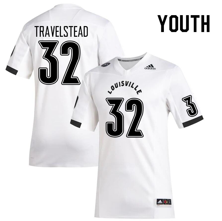Youth #32 Hayden Travelstead Louisville Cardinals College Football Jerseys Stitched Sale-White